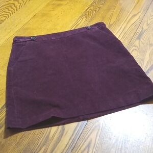 BANANA REPUBLIC Womens 2 Preowned Skirt Used Casual CORDUROY BURGUNDY MAROON